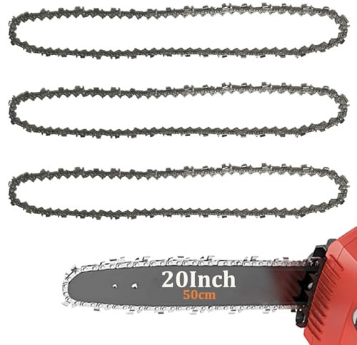 3-Pack 20 inch Chainsaw Chain for 20 Inch (50cm) Bar,76 Drive Links, 0.325 Pitch,0.058 Gauge, Replacement Saw Chain Compatible with Timberpro 62CC and Other Chainsaws