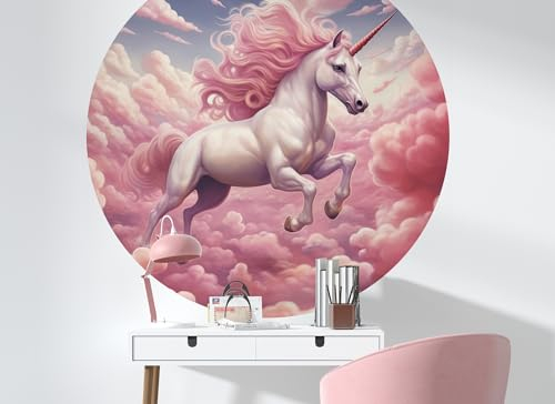 Osomhome - Wandtattoo Einhorn [100x100cm] | Kinderzimmer & Babyzimmer Deko | Wandsticker Mädchen, Wandtattoo Mädchenzimmer | os9464