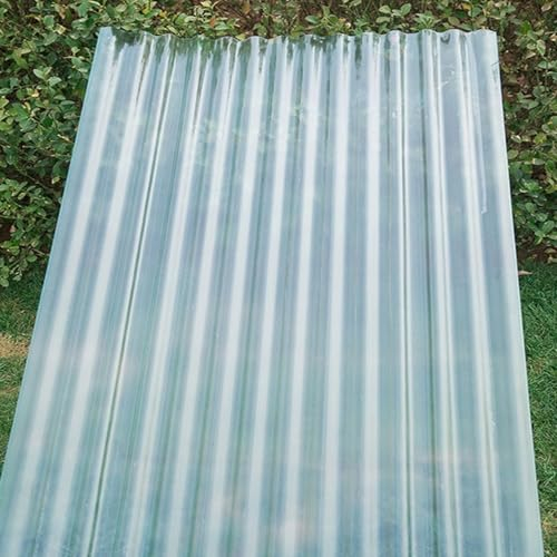 Transparent Kurzrollen,Robuste Wellplatten,Wasserdichtes Dachplatten,2mm FRP-Tageslichtplatten,UV-Beständige Schuppendachplatte,für Wintergärten,Carports,Gewächshäuser (0.9x1.6m/35x63in,9 Pcs)