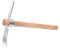 BOWTONG Stainless Steel Double Headed Pickaxe, 2024 New 2 in 1 Garden Pickaxe with Wooden Pick Axe For Trans Handle, Small Tool Hand