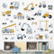 decalmile Wandtattoo Kinderzimmer Fahrzeuge Baustelle Wandaufkleber Baufahrzeuge Traktor Bagger Auto Wandsticker Jungen Spielzimmer Wanddeko