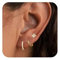 FUNEIA Ohrringe Silber 925 /14K Vergoldet Damen Klein Creolen Ohrstecker Silber Gold Set mit Zirkonia Stapelbar Wasserfest Stecker Hypoallergene Goldene Ohrringe Mehrere Piercings Ohrlöcher Schmuck