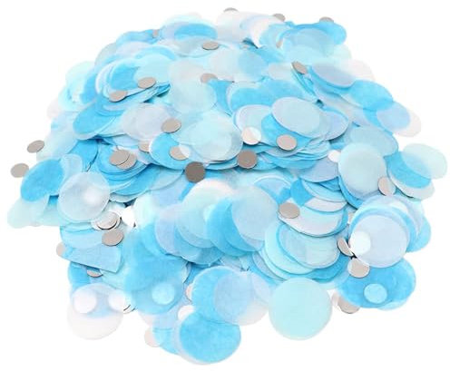 Bailinks 50g Konfetti Bunt - Glitzer Konfetti für Hochzeit Geburtstag Party, 5000 Stück Streudeko, Konfetti Papier Mix, Hochzeitskonfetti, Tischdeko für Taufe und Feierlichkeiten (Fantasieblau)