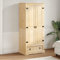 Gecheer Kleiderschrank Garderobenschrank Garderobe Flurschrank Schrank Schlafzimmerschrank Mehrzweckschrank Aufbewahrungschrank Allzweckschrank Corona 76x50x170 cm Massivholz Kiefer