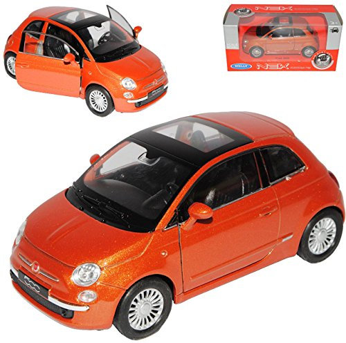 Welly FIAT 500 Nuova Orange Metallic Coupe Ab 2007 ca 1/43 1/36-1/46 Modell Auto