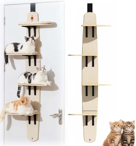 Door Hanging Cat Shelf, Over The door cats Tree, Multi Level Doors Hanging cat Shelves, doors Mounted Cats Climber, Over The Doors Cat Perch & Climbers, climbers tower, Pet Jump Shelf