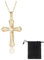 Vimmvid Kreuz Kette Damen Elegante Kette mit Kreuz in Gold Kreuzkette Gold Damen für Alltag Arbei Shopping Partys Geschenk im Samtbeutel ﻿