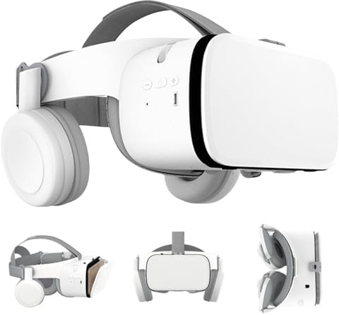 VR Headset, Virtual Reality Glasses for Adults Kids Play 3D Movies Video Games with Bluetooth Headset for Phone Compatible with iPhone 16 15 14 13 12