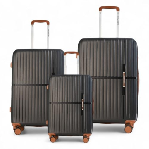 Infinity 3 Piece Luggage Sets Hard Shell Lightweight Polypropylene Travel Cabin Case Holiday Suitcase Bags (3 Pcs Set Including Cabin,M,L)