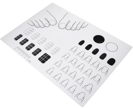 Garneck Nail Practice Mat that Teaches Multiple Skills Silicone Acrylic White Nail Art Training Sheet for DIY Application Practice