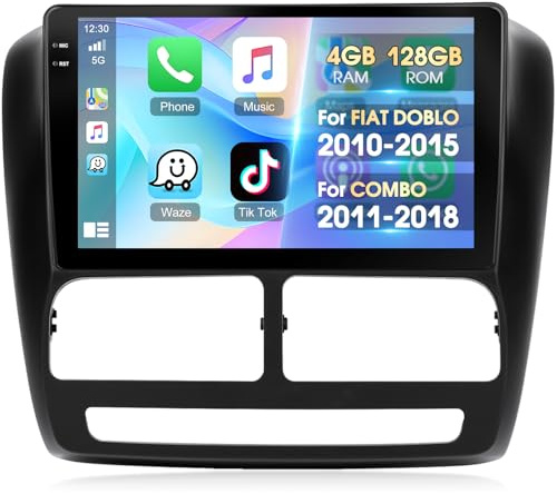 Motorsi Android Autoradio 4+128G für FIAT DoBlo 2010-2015 Combo 2011-2018, 9’’ 1280P HD Incell Touchscreen 2 DIN Autoradio Stereo-Radio, IOS CarPlay, Bluetooth 5.0, GPS, WiFi, 2USB