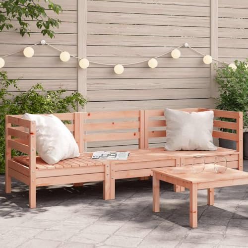 Teenpull Gartensofa 3-Sitzer Massivholz Douglasie, 190,5 cm breit, Robustes Outdoor-Möbel für Terrasse, Flexible modulare Couch, langlebiges Holz-Sofa