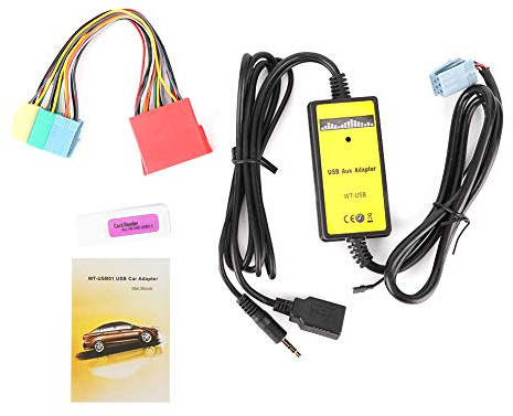 JKOKPMG 8-poliger CD-Wechsler-Adapter, MP3-USB-Audio-Auto-AUX-Schnittstelle mit integriertem Verstärker-Chip, hochwertiger Decoder für Seat Toledo Cordoba Arosa