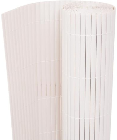 Clôture de jardin double face en PVC - 90 x 300 cm - Blanc - Brise-vue pour jardin, balcon, terrasse - Résistant aux UV - Résistant aux intempéries - Flexible - Découpable