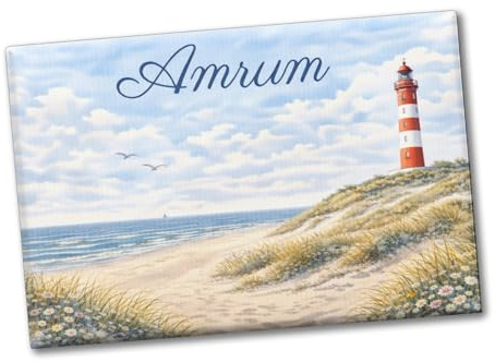 Leuchtturm Amrum Souvenir Souvenir Magnet Küstenmotiv l ustiger Souvenir Magnet für Sammler