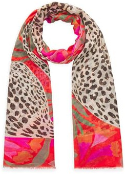 CODELLO Women Printed Scarf Cotton Mix Leopard - 70X180CM