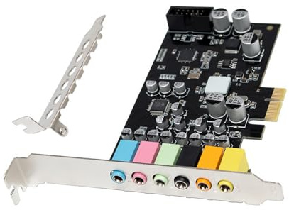 Whoasyst Plugs Play ST117 PCIe Scheda audio CM6212 7.1CH con processore per cuffie da gioco 5.1/7.1 Non necessita di driver ad alta risoluzione per musica e home theater