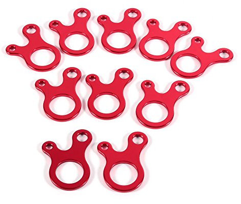 10Pcs Aluminum Guy Line Tensioners 3 Holes Rope Adjusters Guyline Cord Adjuster for Tent Shelter Halloween Canopy