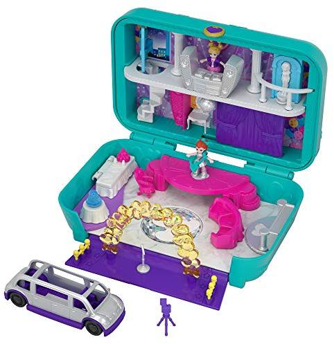 Polly Pocket FRY41 - Tanz-Party Spielset mit Zubehör, zum Spielen und Mitnehmen, Spielzeug ab 4 Jahren