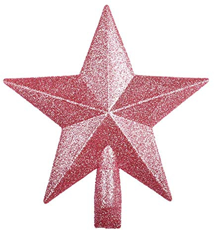 Molinter Weihnachtsbaumspitze Christbaumspitzen Baumspitze Weihnachtsbaum Paillette Rosa Stern Weihnachtsstern Baumschmuck für Weihnachten Deko (20CM)