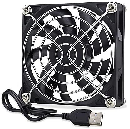 GDSTIME 80mm USB Fan 5V 80 x 15mm Computer Fan 8CM PC Case Cooler 2500 RPM 8015 DC Brushless Cooling For Router TV Box Projector Game Console