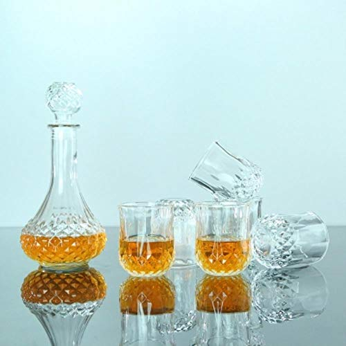 CXK glass Crystal wine glass Cup set Goblet whiskey brandy Glass cup and wine decanter Household drinkware,A4 1 bottle 6 cups