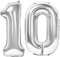 Siumir Numero Palloncino Numero 10 Argento Foil Palloncino Gigante Palloncino Digitali Decorazione Festa di Compleanno