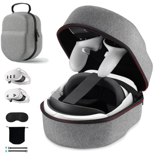 Carrying Case for Oculus Quest 2, Lightweight and Portable Protection Hard Travel Storage Bag for Quest 2 VR Gaming Headset & Touch Controller Accessories Kit 8 in 1