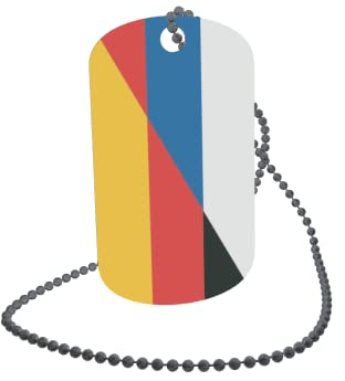 U24 Dog Tag Erkennungsmarke ID Tag an Kette Flagge Russland-Deutschland Alu 30 x 50 mm
