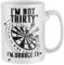 Purple Print House 30th Birthday Darts Mug, Funny 30 Year Old Coffee Cup, Dart Player Bday Gift for Thirty Year Old, Present For Dad Double 15 Tea Mug, One Size, White