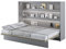 MEBLINI Schrankbett Bed Concept - Wandbett mit Lattenrost - Klappbett mit Schrank - Wandklappbett - Murphy Bed - Bettschrank - BC-04-140x200cm Horizontal - Grau Matt