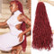 Leeven 30 Inch Nu Faux Locs Crochet Hair 7 Packs Synthetic Soft Locs Crochet Hair for Women Burgundy Goddess Faux Locs Crochet Hair Extensions