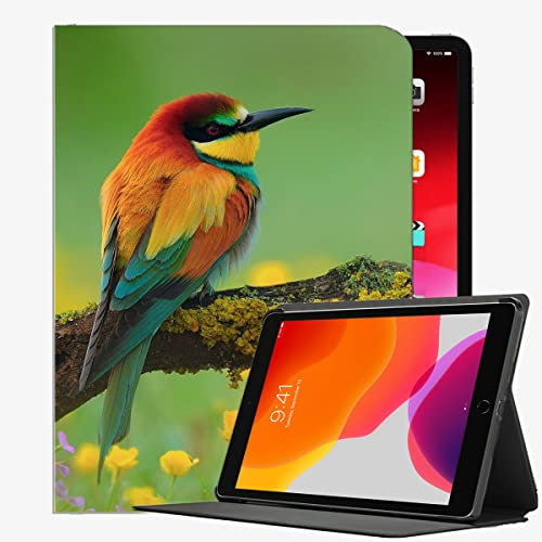 YENDOSTEEN iPad Pro 12.9 Zoll 2021 5.Gen Hülle 2020/2018 4/3.Gen mit integriertem Bleistifthalter,Eisvogel Wildblumen Totholz mit Auto Schlaf-/Aufwachfunktion