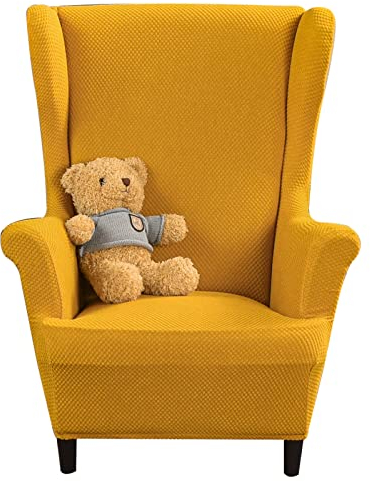 NOPEXTO Sesselhusse Ohrensessel Bezüge, Ohrensessel-Abdeckung Für Kinder, Sessel-Überwürfe Ohrensessel Überzug Bezug Sesselhusse Elastisch Husse Für Ohrensessel (Gelb)