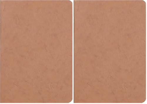 Clairefontaine 733100C Heft AgeBag (DIN A5, 14,8 x 21 cm, blanko, ideal für Ihre Notizen und Zeichnungen, 48 Blatt) 1 Stück braun (Packung mit 2)
