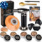 Kit de fumoir à cocktail – Fumoir à whisky bourbon avec torche, dessus personnalisé, 2 machines à glaçons et 4 saveurs de copeaux de bois – Fumoirs pour boissons à whisky – Kit de fumage de boissons à