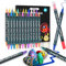 Sofore 24 Farben Acrylstifte für Steine 1-5mm Dual Tip Wasserfest Permanent Marker Stifte Steine Bemalen Multimarker für Glas Papier, Keramik, Leinwand, Basteln, Geschenkekarte