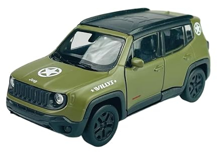 Welly Jeep Renegade Trailhawk Grün Militär 1/34-1/39 Metall Modell Auto Die Cast Neu im Kasten
