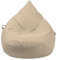 Droplet-Lounge Tropfenform Sitzsack mit Füllung | für Kinder Erwachsene | Indoor & Outdoor geeignet | Wasser-& Schmutzabweisend | Sitzkissen Bodenkissen Beanbag (XXL Durchmesser 80 cm, Beige)