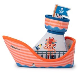 Lilliputiens - Piratenschiff für die Badewanne - Aquatisches Spielzeug aus Neopren mit abnehmbaren Figuren - Schwimmendes Boot, fördert Motorik und Fantasie - Ab 12 Monaten - 83504
