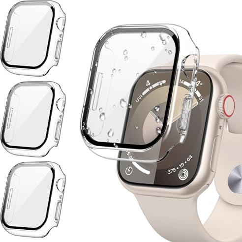 [3Stück] Kamita Hülle für Apple Watch SE 3/SE 2/SE/6/5/4 40mm Schutzhülle, Hart PC Bumper Case mit Hartglas Displayschutzfolie, Voller Körper Schutz Gehäuse für iWatch6/iWatch5/iWatch4 40 (Klar*3)