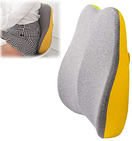 Lendenwirbelstützkissen, Lendenkissen mit ergonomischem Memory-Schaum-Rückenstützkissen, Lendenwirbelstütze für Bürostuhl, Autositz, Liegestuhl, lindert Schmerzen im unteren Rücken, Ischias, Schwarz,