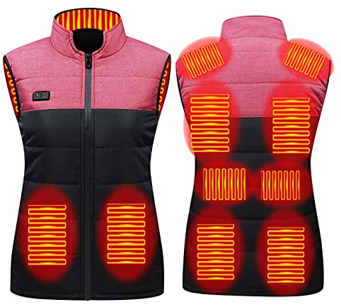 RLEHJN Beheizbare Weste Damen Herren Heizweste Jagd ärmellos Beheizbare Jacke Mit Heizung, 4/8/9//11/13/17 Heizzonen Unisex Wärmeweste USB Elektrisch Heated Vest Powerbank Winter Wärmende Gilet