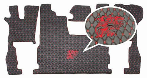 Fußmatten, Automatten LKW Steppung für Scania R 2017+ Automat Sessel, Federsessel oder Drehstickerei Logo (Schwarz-Rot)