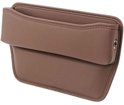 Car Seat Gap Organiser for Ren-ault Twingo/Twingo RS/GT III II I 3-door/5-door, PU Leather Front Seat Side Gaps Filler Storage Box Seat Organizer Accessories,C/Brown