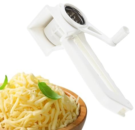 Rotary Cheese Grater - Manuelle Käsereibe, Spülmaschinenfeste Reibe | Edelstahl Drehreibe mit Griff, Ergonomische Käsereibe Drehbar für Obst Gemüse Kartoffel mit Griff