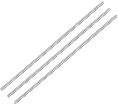 QUARKZMAN M6 x 300mm de Varilla Roscada Completa, 3Pcs Pernos de Barra de Acero Inoxidable Rosca a la Derecha, para Ensamblaje de Muebles y Maquinaria