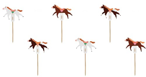 Süße charmante Cake Toppers Pferde Pony Kuchenstecker Geburtstag Mädchen Topper Kuchendeko Made in EU Geburtstagskuchen Deko Cupcakes Muffins Pferd Reiter Party Reitschule