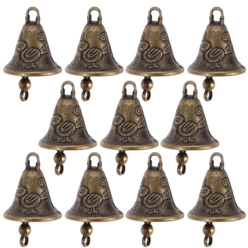 COLLBATH Antique Bell Feng Shui Wind Chime Small Metal Jingle Bells 11 Pieces Hanging Pendant Decoration for Car Home Door Feng Shui Charm