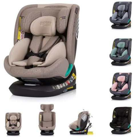 Chipolino i-Size Kindersitz Supreme (40-150 cm) verstellbar 360° drehbar Isofix beige